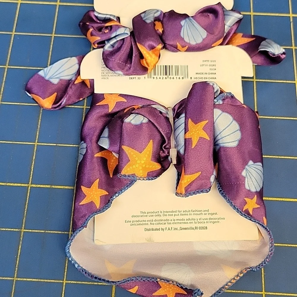 Purple Pet Outfit with Starfish & Shells New